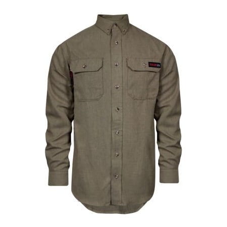 National Safety Apparel TECGEN Select Flame Resistant Work Shirt, L-LN, Tan,  TCG01120220